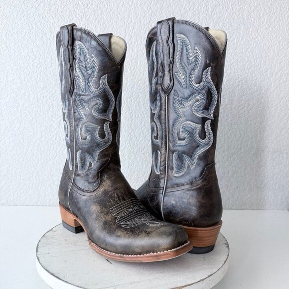 NEW Lane Capitan NASHVILLE Mens Brown Cowboy Boots 10 D Cutter Toe Western - Picture 1 of 12